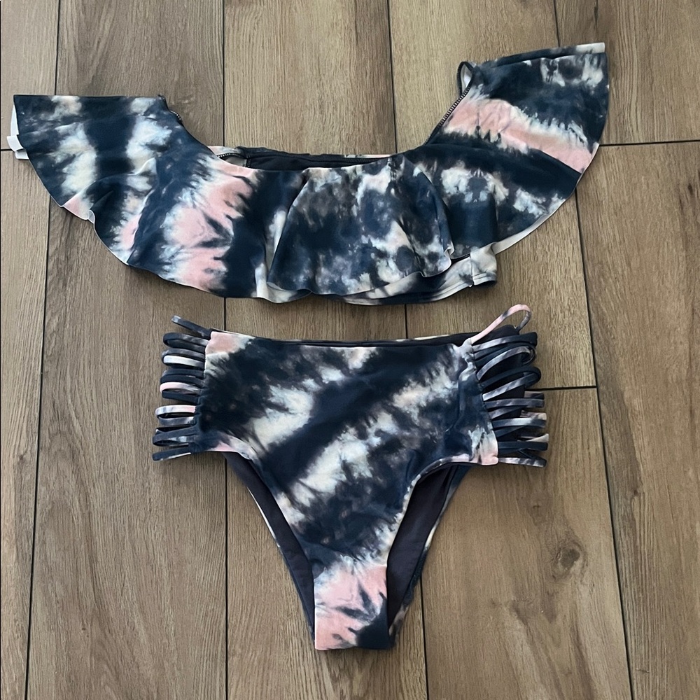 Envy Tie-Dye Bikini Set in Navy and Pink